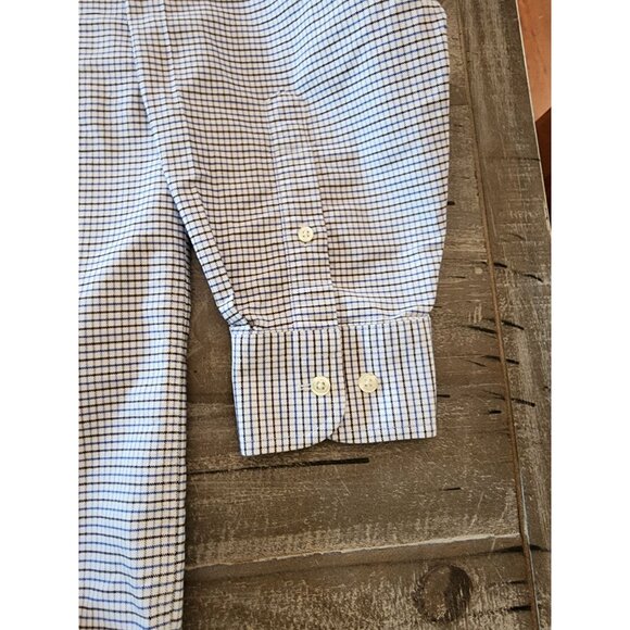 Jos. A. Bank Travelers Collection Mens Checkered Button-Down Shirt L 100% Cotton - Picture 5 of 10